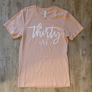 Canvas brand THIRTY AF tshirt. Rose pink, size S